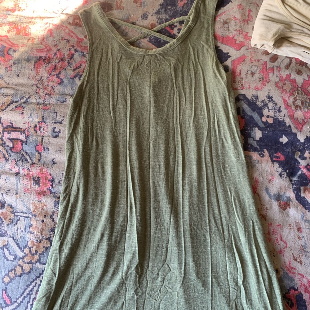 Light, earthy green mid dress